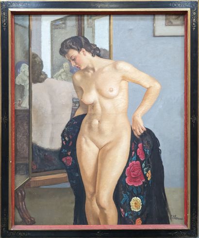 Eugénie CLARAC (20th century) : NU AU CHALE...