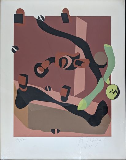 Hervé TELEMAQUE: Color lithograph, signed...