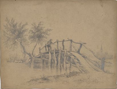 19th century FRENCH SCHOOL: - GONDOLE TOWING...