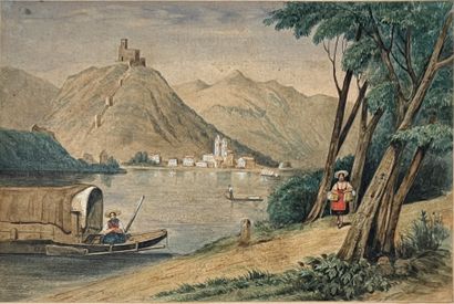 19th century FRENCH SCHOOL: - PAYSAGE AU...