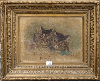 Late 19th century FRENCH SCHOOL: DEUX CHATONS....