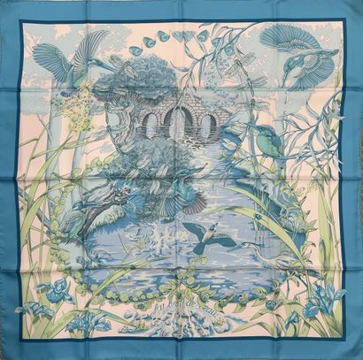 HERMES Paris - Laurence TOUTSY. Printed silk...