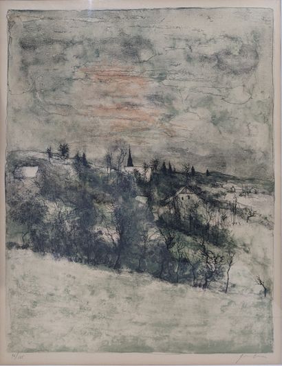 Bernard GANTNER (1928-2018): WINTER LANDSCAPE....