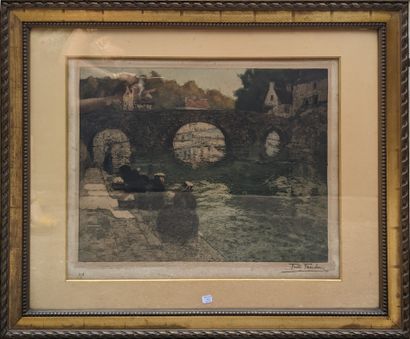 Fritz THAULOW (1847-1906): LAVANDIERES EN...