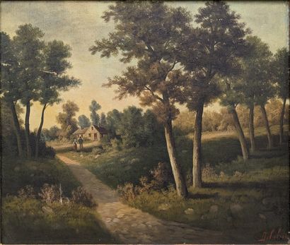 DELALIEUX (19th century) : ANIMATED LANDSCAPES....