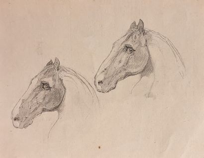 Lot : petit dessin figurant une étude de...