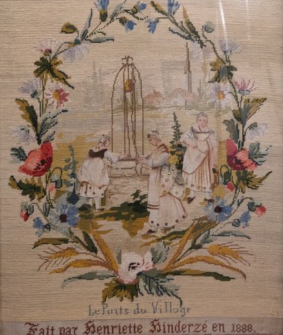 Broderie de jeune fille appliquée de personnages...