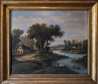 Ecole FRANCAISE du XIXe siècle : PAYSAGE...
