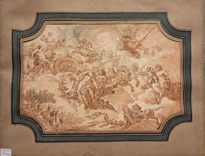 Lot : petit dessin figurant une étude de...
