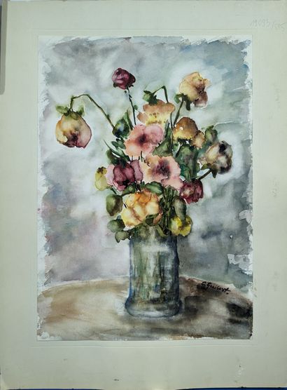 Claire GUIBERT (1924-2018) : FLEURS - PAYSAGE....