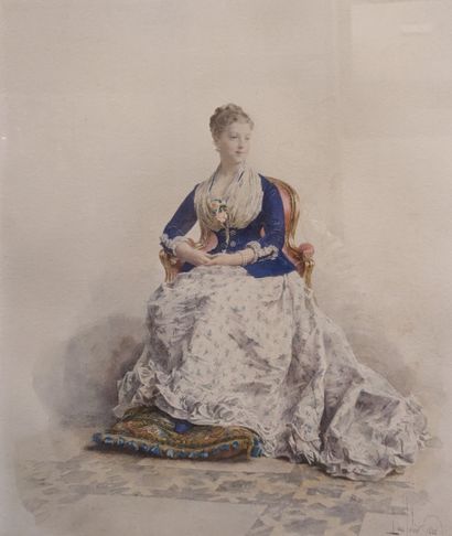 Louis LELOIR (1860-1909) : PORTRAIT DE FEMME...