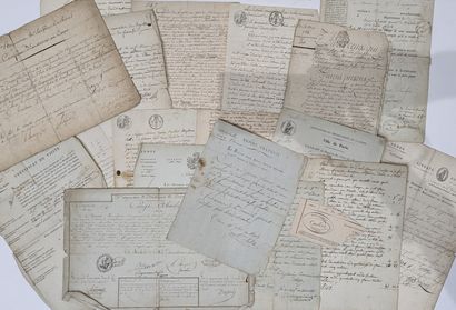 Ensemble de vingt documents d'état civil,...