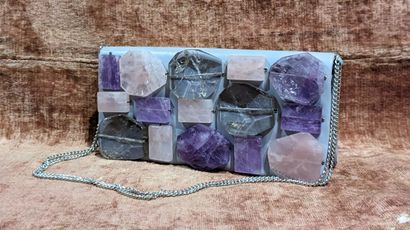 Petit sac du soir en cuir bleu clair, le...