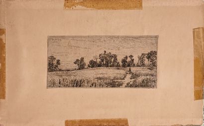 Lot : petit dessin figurant une étude de...