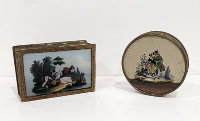 Deux boîtes à pralines en carton, papier...