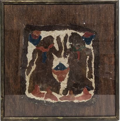 Deux fragments de broderie dans le goût copte,...