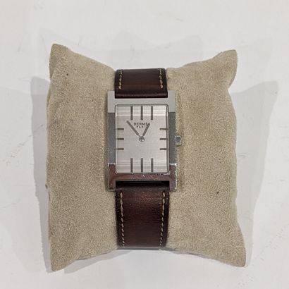 HERMES. Montre d'homme en acier, modèle Tandem...