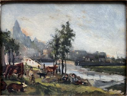 Jean LAGNAUX (20th century) : COUNTRY LANDSCAPE....