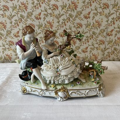 Germany. Polychrome porcelain group depicting...