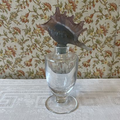 DAUM France. Ovoid bottle on pedestal, stopper...