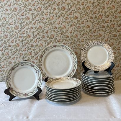 Limoges. Part of a cake service in white...