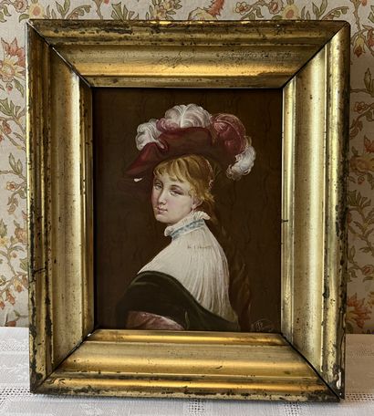 PIEREN***. YOUNG WOMAN WITH FEATHERED HAT....