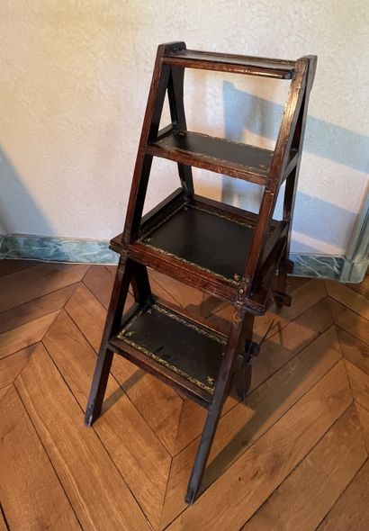 Chair forming a library stepladder, the back...