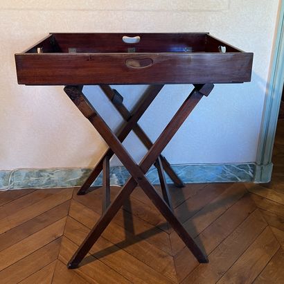 Mahogany marine-style side table, rectangular...