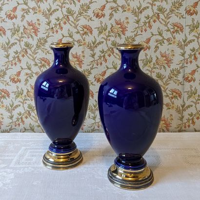 Faïencerie de Sèvres. Pair of earthenware...