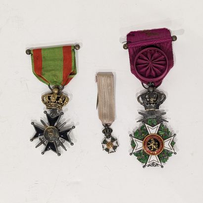 Order of Leopold II of Belgium. Three enameled...