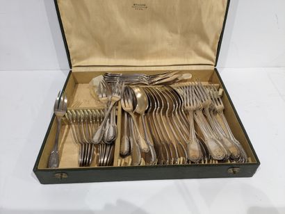 Part of a silver-plated cutlery set, the...