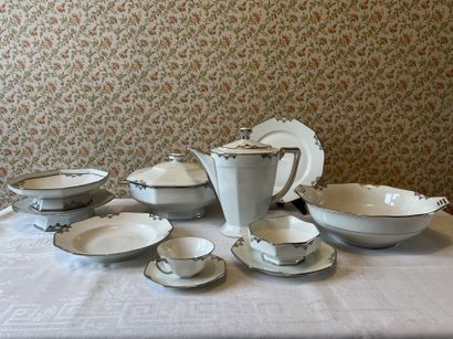 Limoges. Part of an octagonal dinner service...