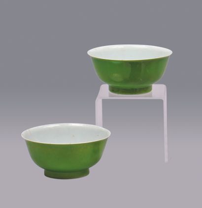 CHINE - XIXe siècle. Deux bols en porcelaine...