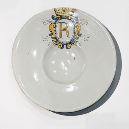 White glazed earthenware dish, known as 