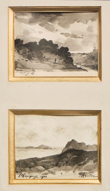 Henri HARPIGNIES (1819-1916) : PAYSAGE ANIME...