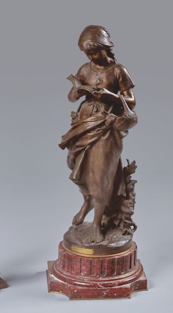 D'après Mathurin MOREAU (1822-1912). LA STUDIEUSE....