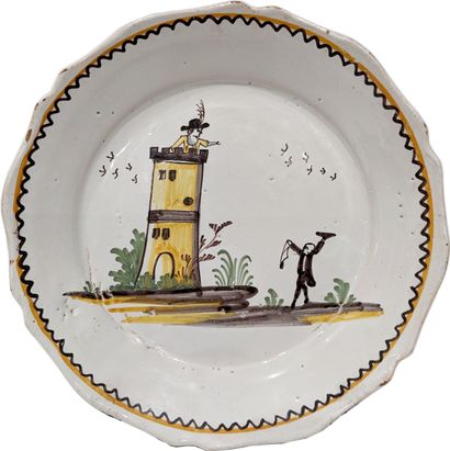 Nevers, XVIIIe siècle. Assiette en faïence...