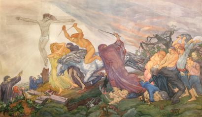 Victor LECOMTE (1856-1920) : ASSAUT DE BARBARES...