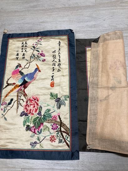 CHINE, Canton - XXe siècle. Ensemble de quatre...