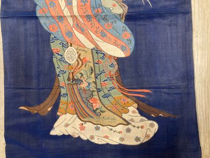 CHINE - XXe siècle. Pièce rectangulaire tissée...