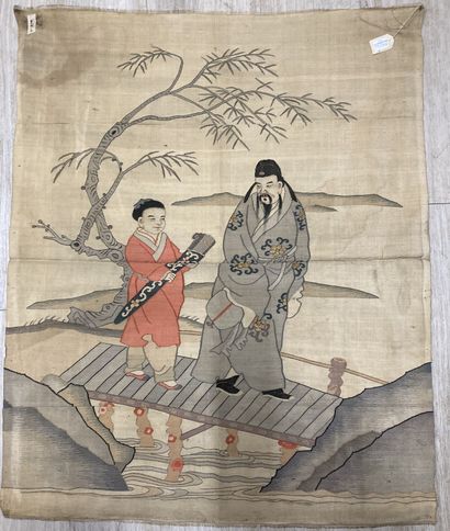 CHINE - XXe siècle. Ensemble de deux pièces...
