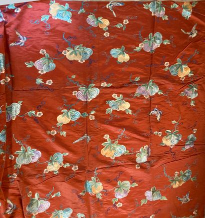 CHINE - XIXe siècle. Gand panneau de décoration...