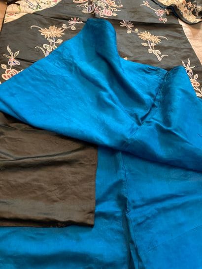 CHINE - XIXe siècle. Veste en soie noire...