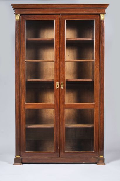 Bibliothèque en acajou et placage d'acajou,...