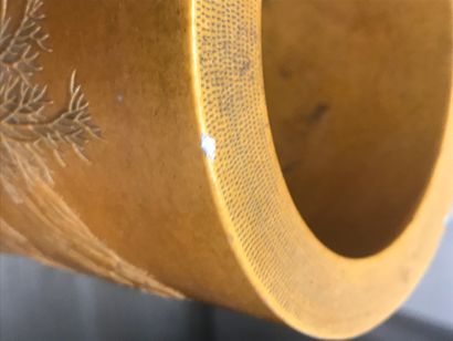 CHINE - XIXe siècle. Pot à pinceaux bitong...