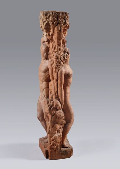 Ecole MODERNE. Adam et Eve. Sculpture en...