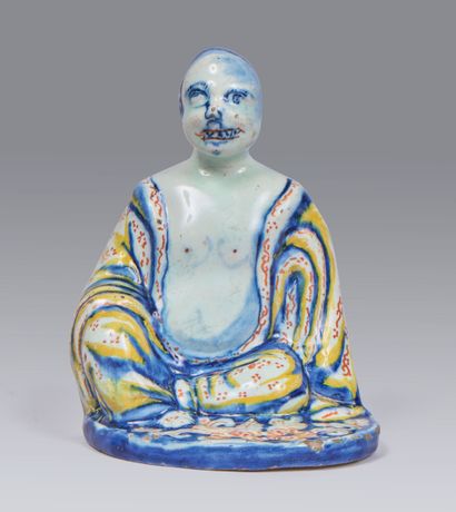 Delft, XVIIIe siècle. Statuette de Bouddha...