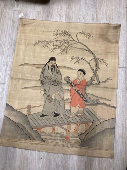 CHINE - XXe siècle. Ensemble de deux pièces...