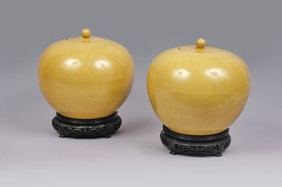 CHINE - Fin XIXe siècle. Paire de pots à...