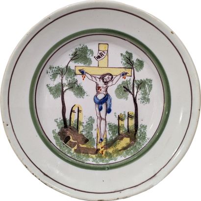 Est de la France, Wally. Assiette en faïence...